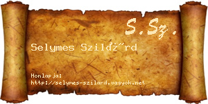 Selymes Szilárd névjegykártya